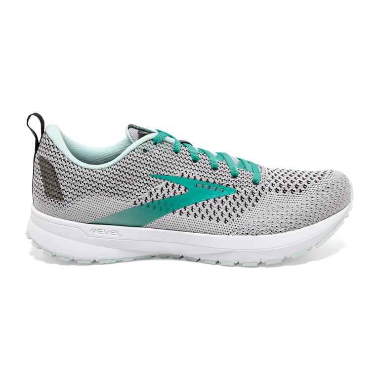 Brooks REVEL 4 Road Running Shoes Womens Online - Grey/Fair Aqua/Black (NKO560874)